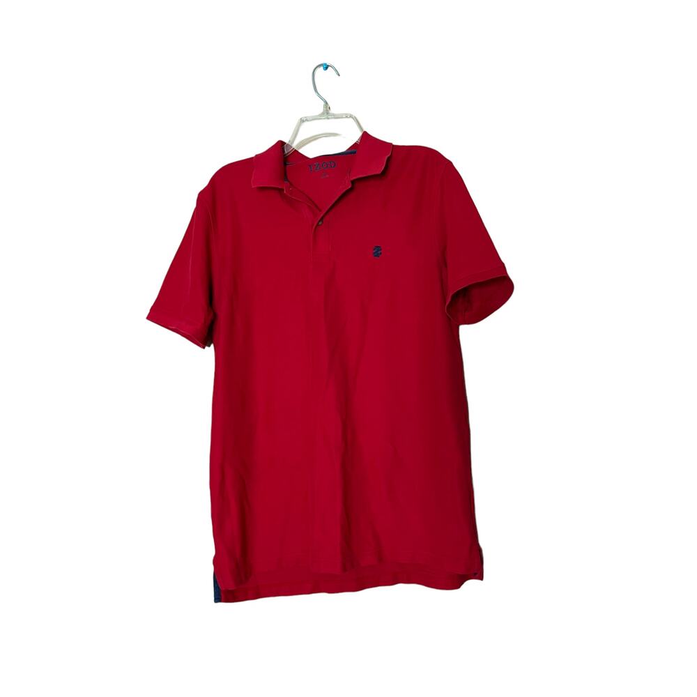 izod mens Regular fit classic polo shirt red size medium pullover